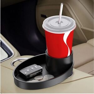 Car Cup Holder Portable Rotating Travel Tray Recliner Chair Caddy Black NIB